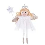 Decorațiune înger de Crăciun MagicHome, albă, 14x4x19 cm