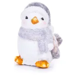 Decorațiune de Crăciun pasăre femelă cu fular gri, teracotă, 13,8 cm