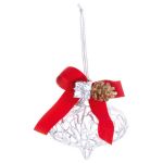 Ozdoba MagicHome Vianoce, strieborná, 10x15 cm