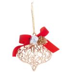 Ozdoba MagicHome Vianoce, zlatá, 10x15 cm