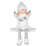 Figurină înger de Crăciun cu carte, ceramică, 22x20x32,5 cm