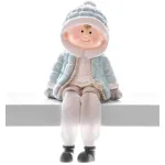 Figurină decorativă de Crăciun băiețel din polyresin, 11x8x13 cm