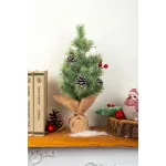 Bradut decorativ natural de Craciun, ornamentat, 36 cm