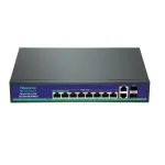 Switch PoE BestNPS AI Watchdog Full Gigabit, 8 porturi PoE, 2 porturi UP Link, 2 porturi SFP, 100m, 30W/port, 120W SafetyGuard Surveillance