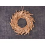 Veniec MagicHome Vianoce, páperový, zlatý, závesný, 35 cm