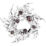 Coronita decorativa de Craciun MagicHome, cu globuri si conuri, 50 cm