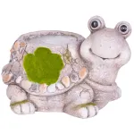 Decorațiune grădină broască țestoasă cu ghiveci, ceramică, 38 cm