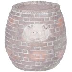 Dekorácia MagicHome, Kvetináč s mozaikou, hnedý, so zajačikmi, keramika, 25x25x25 cm