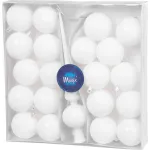 Set globuri albe pentru brad cu varf, 21 piese, 6 cm, MagicHome