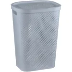 Coș de rufe Curver Infinity Dots 60L gri cu capac, 35x44x60 cm