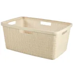 Coș de rufe Curver Jute 46 L bej, cu aspect textil, 39x59x26 cm