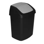 Coș de gunoi Curver Swing Bin 15L, negru/gri, cu capac batant
