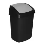 Coș de gunoi Curver Swing Bin 25L negru/gri, capac batant