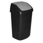 Coș de gunoi Curver Swing Bin 50L, negru/gri, 34x40,6x66,8 cm