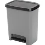 Coș de gunoi KIS Compatta 25L cu pedală, negru/gri, 28x38x43 cm