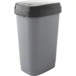 Coș de gunoi KIS Dual Swing L 50 litri, gri, cu capac batant