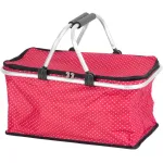 Cos pliabil pentru cumparaturi Jela rosu, cu fermoar, 47x28x25 cm