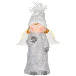 Figurină decorativă de Crăciun înger cu LED, teracotă, 14 cm