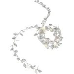 Instalație LED decorativă cu frunze argintii, 20 LED, lumină caldă