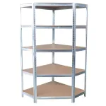Raft metalic de colț cu 5 polițe MDF Racks RAT80, 180x90x40 cm
