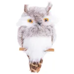 Bufniță decorativă suspendabilă gri pentru Crăciun, 18x8x4,5 cm