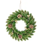 Coroniță decorativă de Crăciun MagicHome, naturală aurie, 33 cm