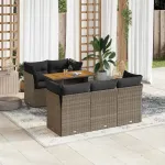 Set mobilier grădină cu perne, 6 piese, gri, poliratan GartenMobel Dekor