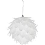 Dekorácia MagicHome Vianoce, Guľa, biela, s glitrami, 10 cm