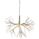 Dekorácia MagicHome Vianoce, ohňostroj, 72 LED teplá biela, jednoduché svietenie, závesná, zlatá, 25 cm