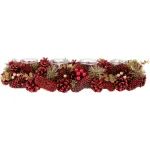 Ikebana MagicHome Vianoce, prírodná, červená, adventná, 50x16x9 cm