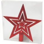 Ozdoba MagicHome Vianoce, 1 ks, 20 cm, hviezda, červená, na vianočný stromček