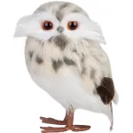 Sova MagicHome Vianoce, krémová s bodkami, 7x9x15,5 cm