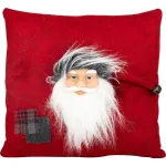 Perna decorativa de Craciun cu Santa, rosie, 30x30 cm