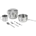 Set camping din inox Strend Pro Grill pentru gatit si servire 13/15 cm