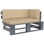 Canapea de colț din paleți de grădină gri lemn pin impregnat GartenMobel Dekor