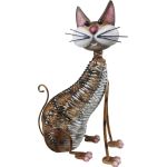 Dekorácia MagicHome Mecco, Mačka, plech, 30,5x16x40,5 cm