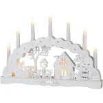 Decoratiune de Craciun tip casuta cu 10 LED alb cald, 45x5,2x31 cm