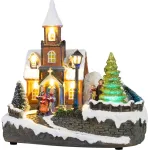 Decoratiune de Craciun MagicHome tip biserica cu LED alb cald, 21x20,8 cm