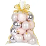 Globuri roz pentru brad MagicHome, set 20 bucati, mix, 6 cm