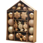 Set globuri de Craciun pentru brad, 32 piese, bronz, MagicHome