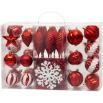 Set 39 globuri și decorațiuni roșii pentru brad MagicHome