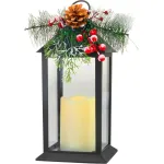 Felinar decorativ de Craciun MagicHome cu LED galben si flacara mobila