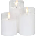 Set 3 lumânări decorative LED din ceară MagicHome, flacără mobilă