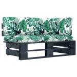 Canapea de colț din paleți de grădină negru lemn pin tratat GartenMobel Dekor