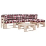 Set mobilier paleți cu perne, 4 piese, lemn de pin tratat GartenMobel Dekor