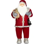Moș Crăciun decorativ MagicHome, roșu, 120 cm, pentru interior