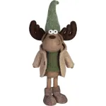 Decorațiune ren de Crăciun MagicHome, textilă, 53 cm, verde-maro