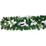 Dekorácia MagicHome Vianoce, girlanda, bielo-strieborná 200 cm