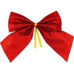 Dekorácia MagicHome Vianoce, mašla, červená, bal. 4 ks, 9 x 9 cm