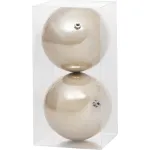 Set 2 globuri de Craciun bej MagicHome pentru brad, 12 cm